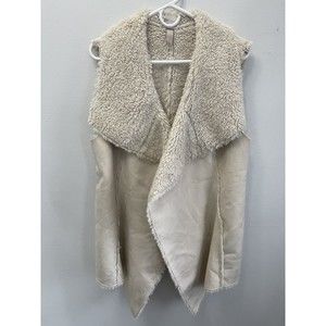 Knox Rose Open Cascade Vest Large Ivory White Western Boho